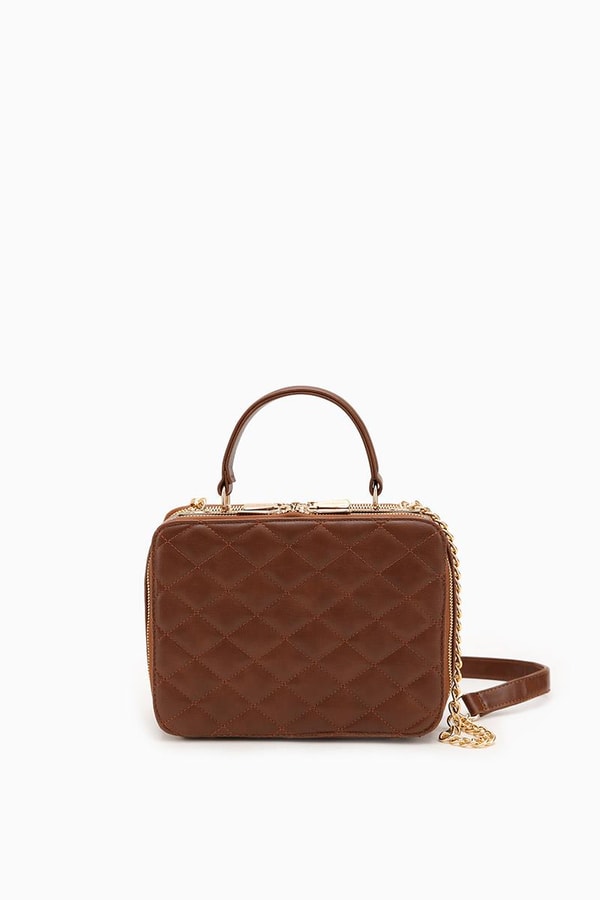 LevidorLevidor Taba Kapitone Zincir Askılı Omuz Çantası