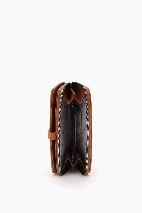 LevidorLevidor Taba Monogram Baskılı Çift Gözlü Cüzdan