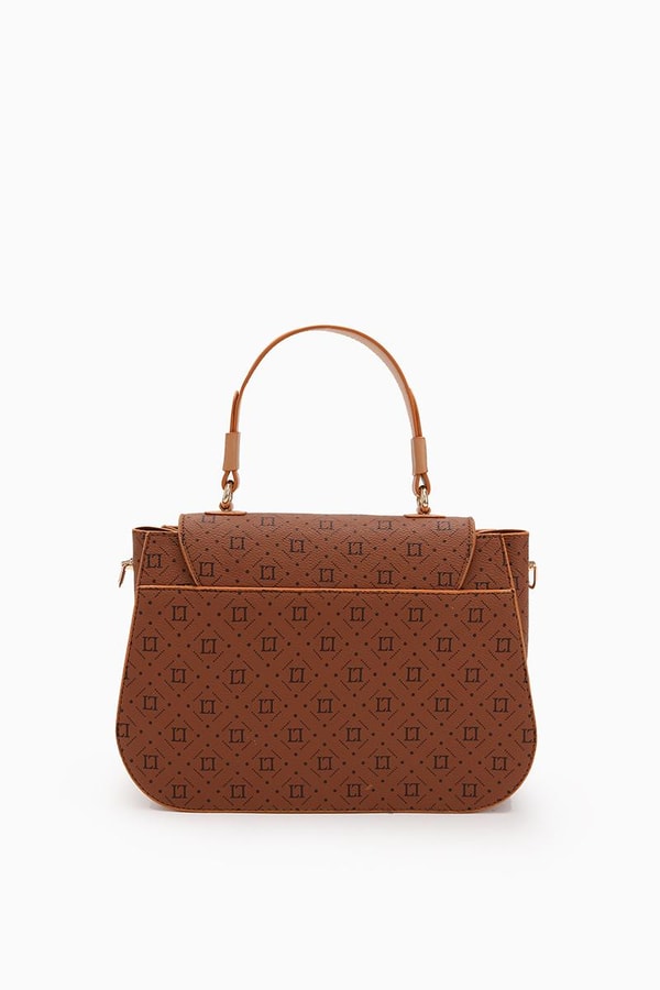 LevidorLevidor Taba Monogram Baskılı Klipsli El Çantası