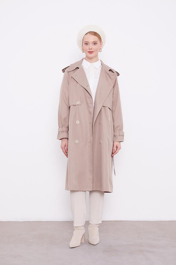 LevidorLevidor Taş Ekose Astarlı Trençkot