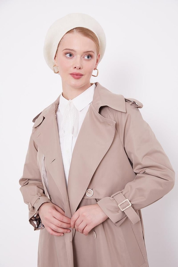 LevidorLevidor Taş Ekose Astarlı Trençkot