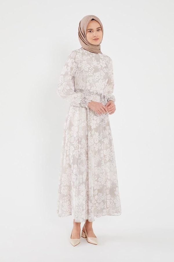 LevidorLevidor Taş Gipeli şifon desenli elbise