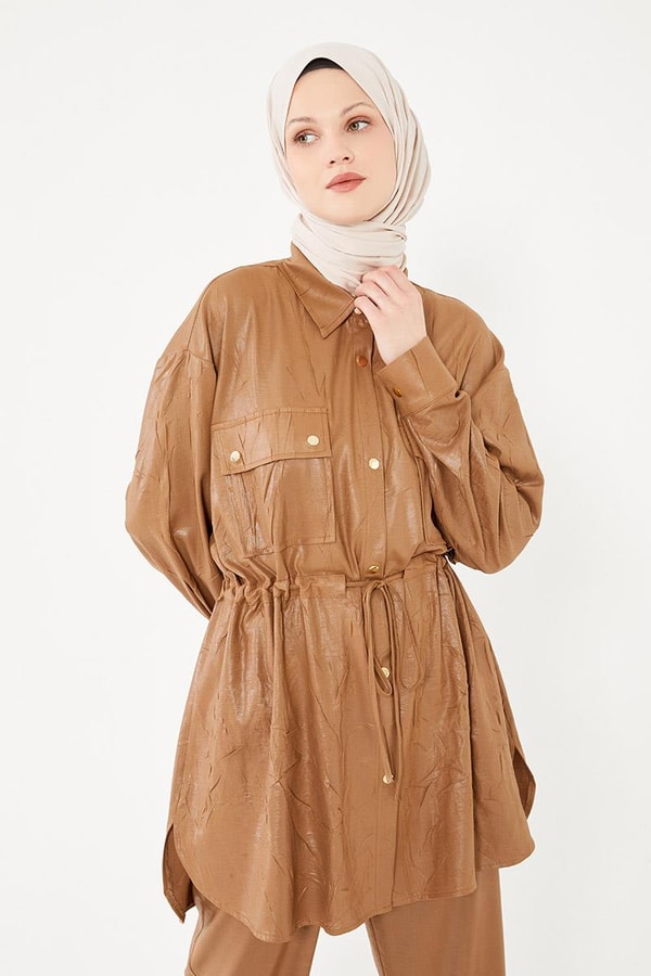 LevidorLevidor Toprak Beli Büzgülü Pantolonlu Spor Takım