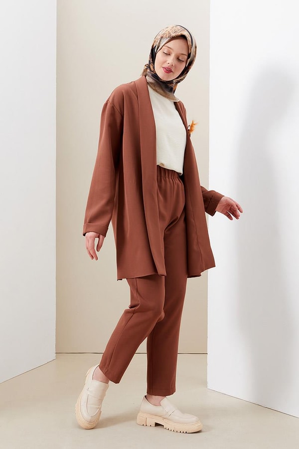 LevidorLevidor Toprak Broş Detaylı Tunik Takım