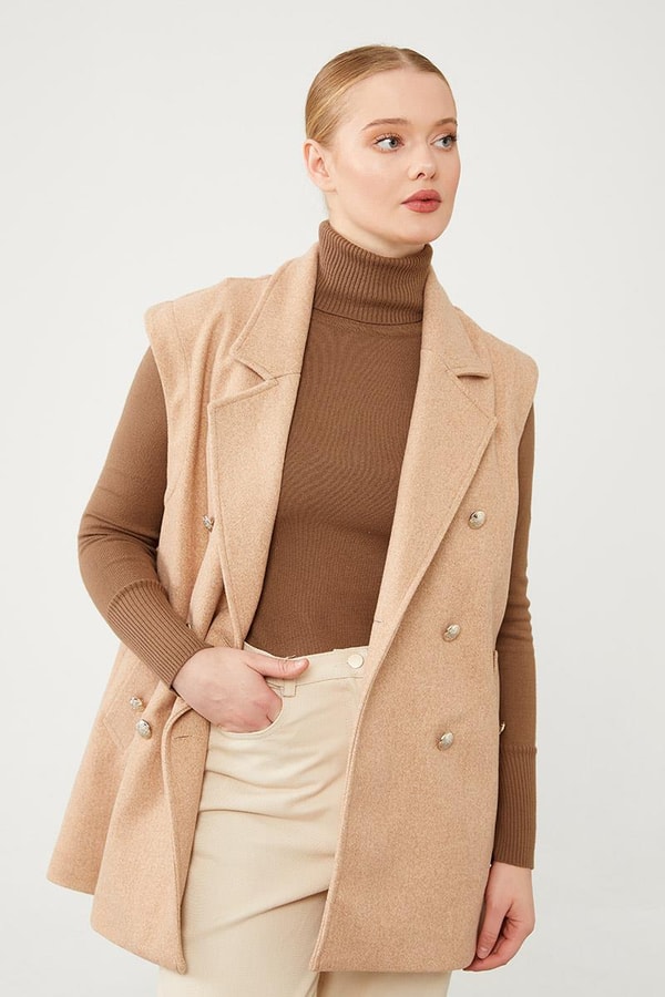 LevidorLevidor Toprak Düğme Kapamalı Yelek