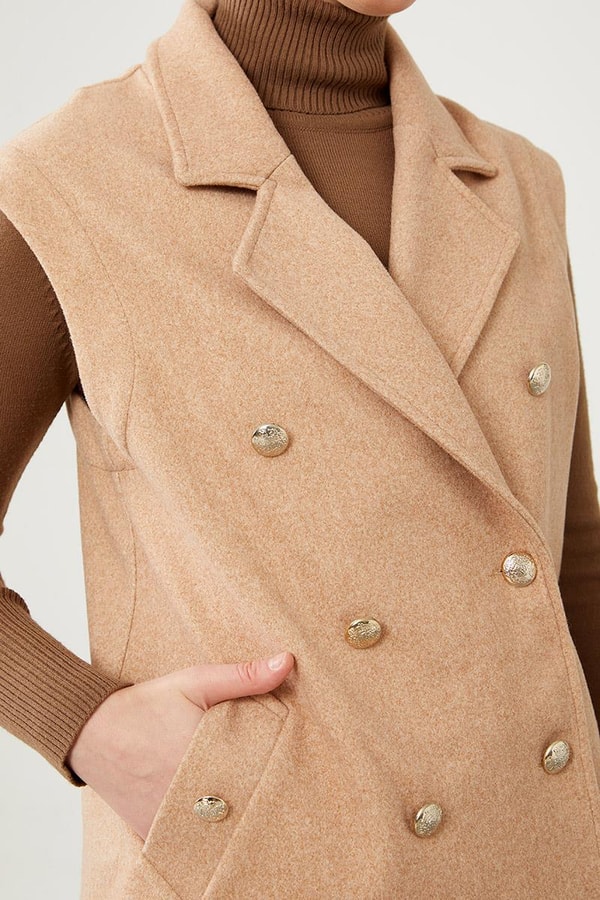 LevidorLevidor Toprak Düğme Kapamalı Yelek