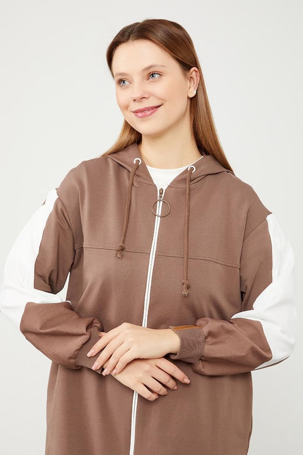 LevidorLevidor Toprak Kapuşonlu Fermuar Kapamalı Kap