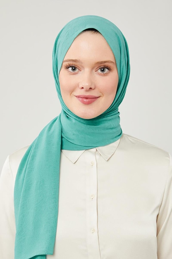 LevidorLevidor Turkuaz Düz Renk Frozen Krep Şal