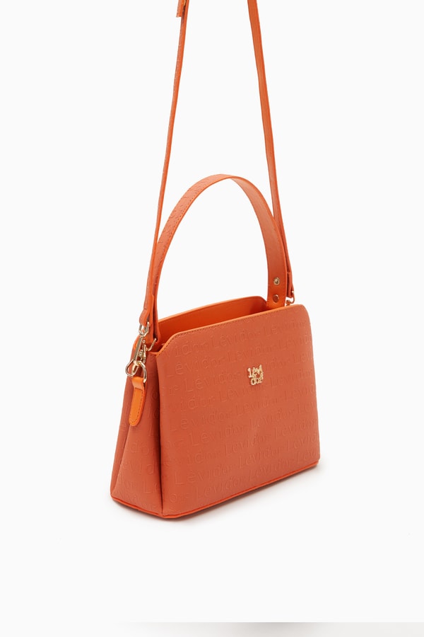 LevidorLevidor Turuncu Basıkılı El Çantası
