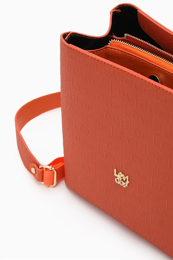 LevidorLevidor Turuncu Monogram Baskılı Omuz Çantası