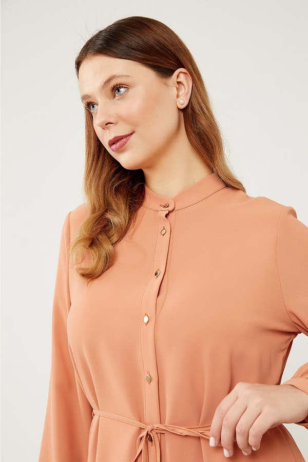 LevidorLevidor Turuncu Önü Düğmeli Tunik