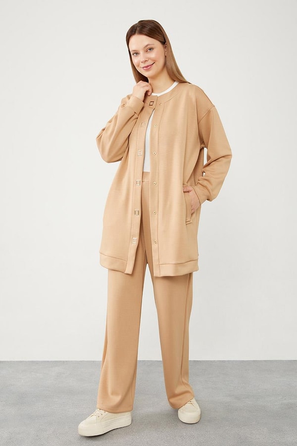 LevidorLevidor Vizon Bisiklet Yaka Cepli Penye Pantolonlu Spor Takım