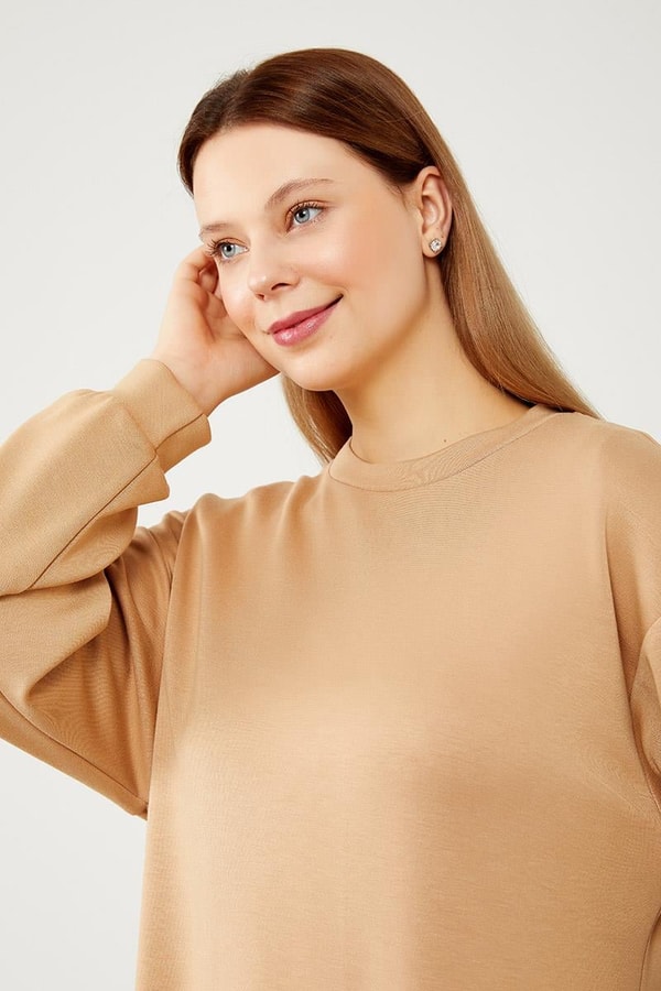 LevidorLevidor Vizon Bisiklet Yaka Kolları Ribanalı Elbise