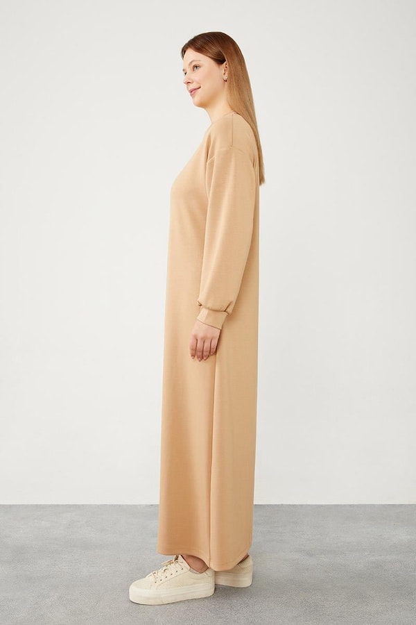 LevidorLevidor Vizon Bisiklet Yaka Kolları Ribanalı Elbise