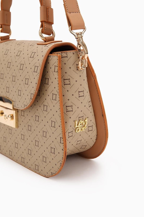 LevidorLevidor Vizon Monogram Baskılı Klipsli El Çantası