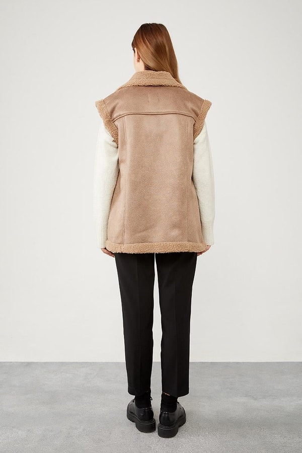 LevidorLevidor Vizon Peluş içli Deri Yelek