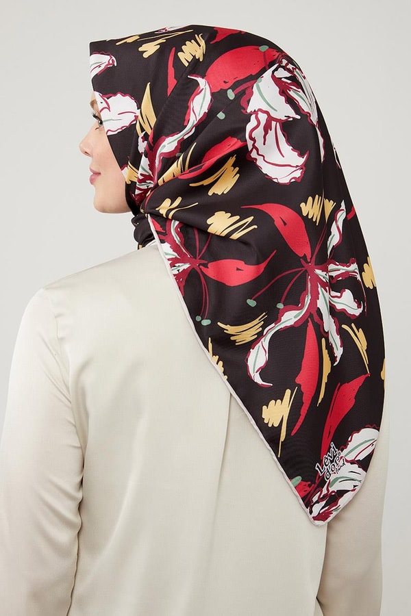 LevidorLevidor Vizon Yaprak Desen Twill Eşarp