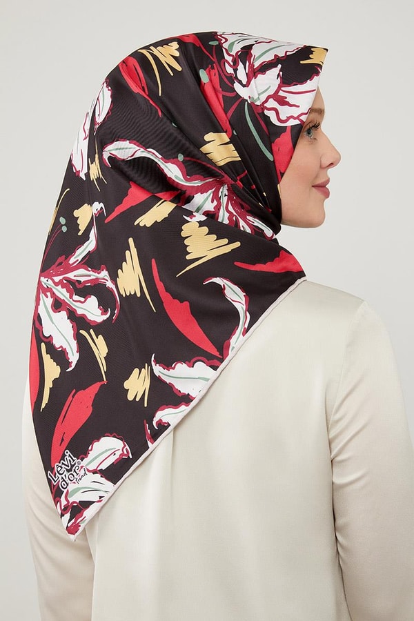 LevidorLevidor Vizon Yaprak Desen Twill Eşarp