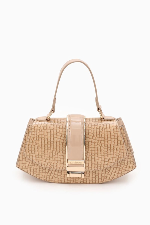 LevidorLevidor Vizon Yılan Deri Desenli El Çantası