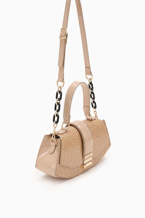 LevidorLevidor Vizon Yılan Deri Desenli El Çantası