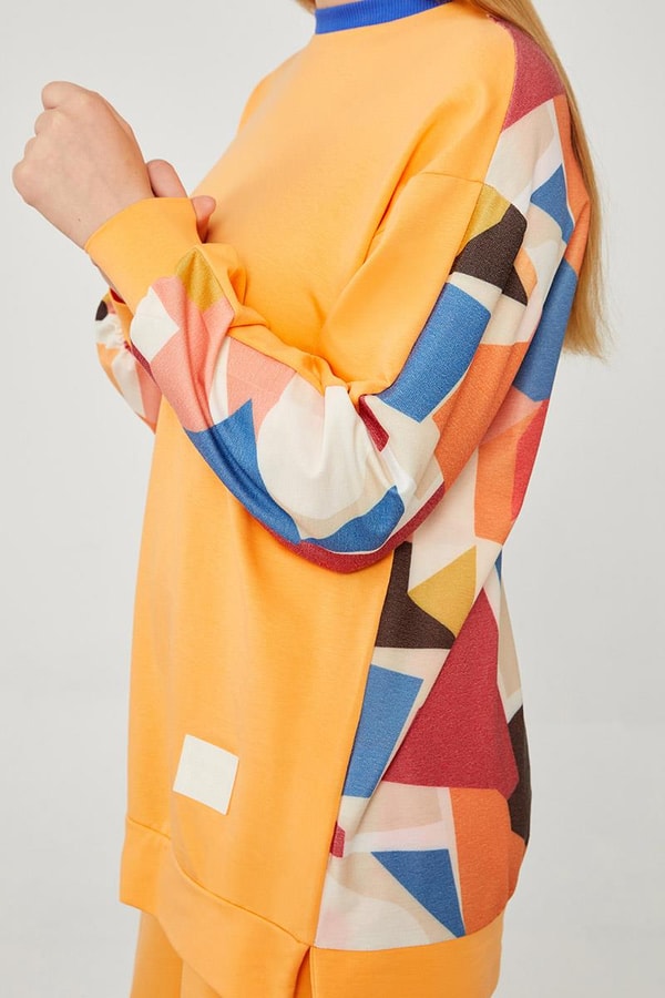 LevidorLevidor Yavruağzı Bisiklet Yaka Geometrik Desen Spor Takım