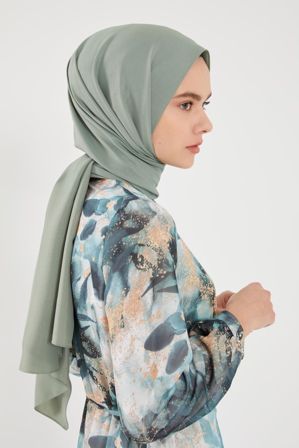 LevidorLevidor Yeşil YAPRAK DESEN ŞİFON ELBİSE