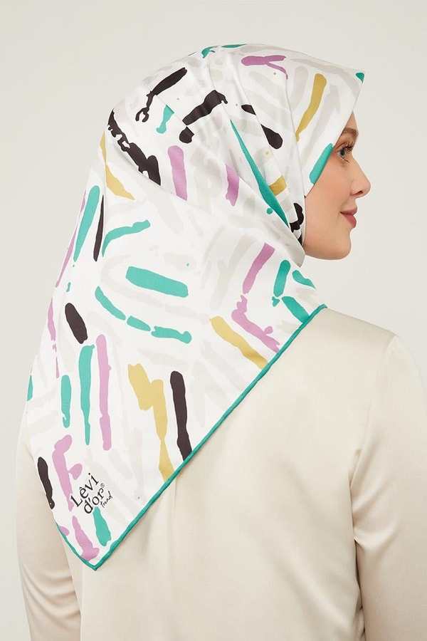 LevidorLevidor Zümrüt Fırça Desen Twill Eşarp