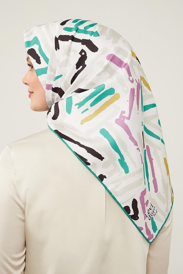 LevidorLevidor Zümrüt Fırça Desen Twill Eşarp