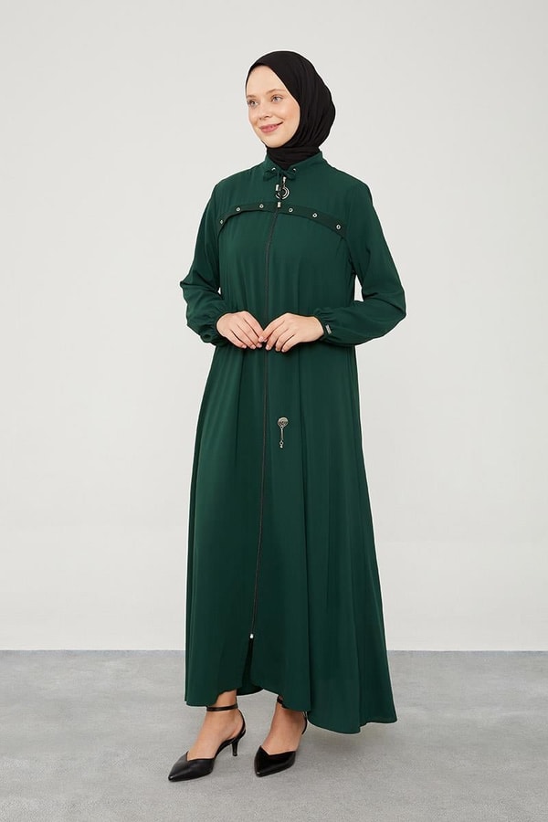 LevidorLevidor Zümrüt Kuş Gözü Detaylı Ferace