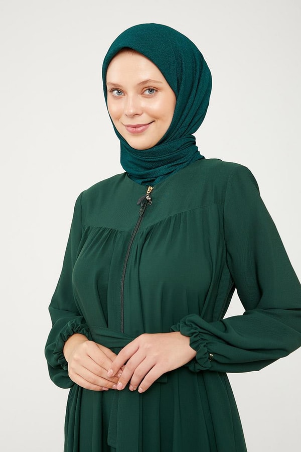 LevidorLevidor Zümrüt Yakası Büzgülü Ferace