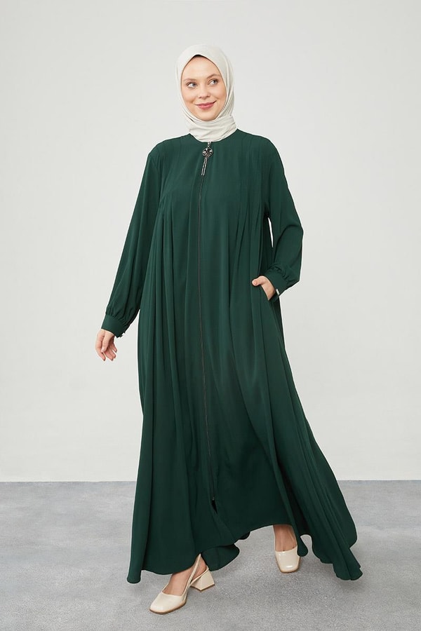 LevidorLevidor Zümrüt Yakası Düğme Detaylı Ferace