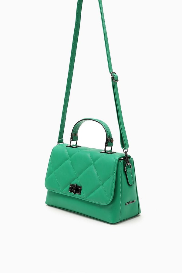 LevidorLevidor Zümrüt Yeşili Çapraz Askılı Kapitone El Çantası