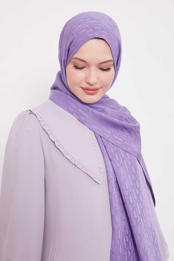 LevidorLila Ataç Desen Blue Jakar Şal
