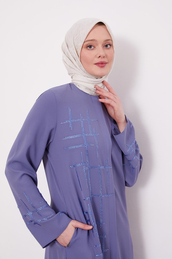 LevidorMavi Taş Yapıştırmalı Ferace