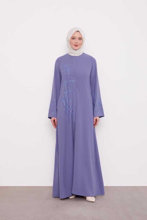 LevidorMavi Taş Yapıştırmalı Ferace