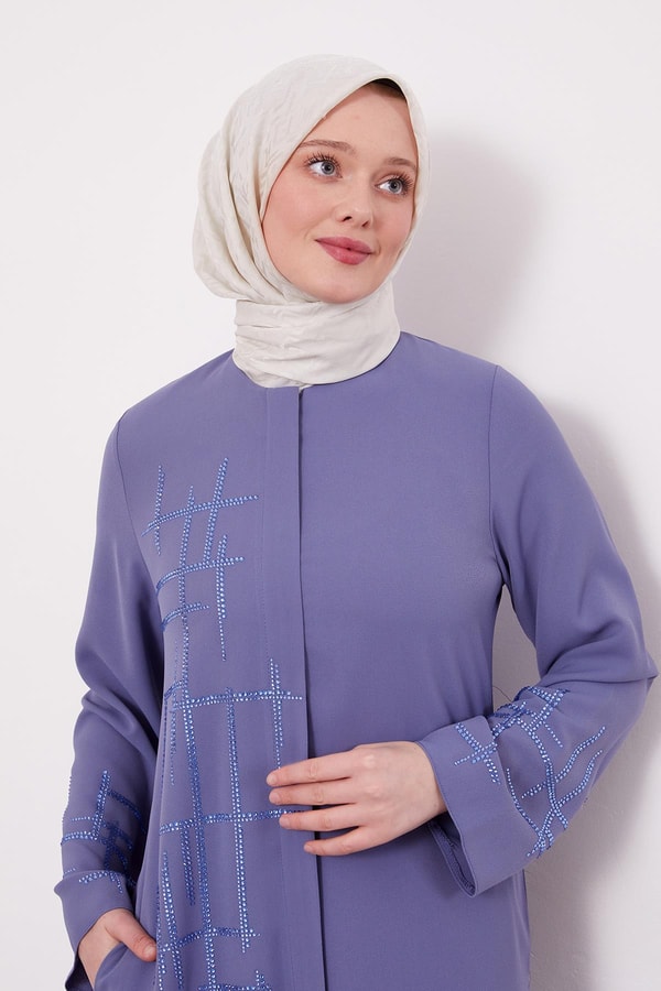 LevidorMavi Taş Yapıştırmalı Ferace