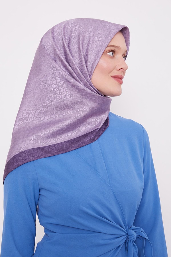 LevidorMor Halka Desen Monogram Eşarp