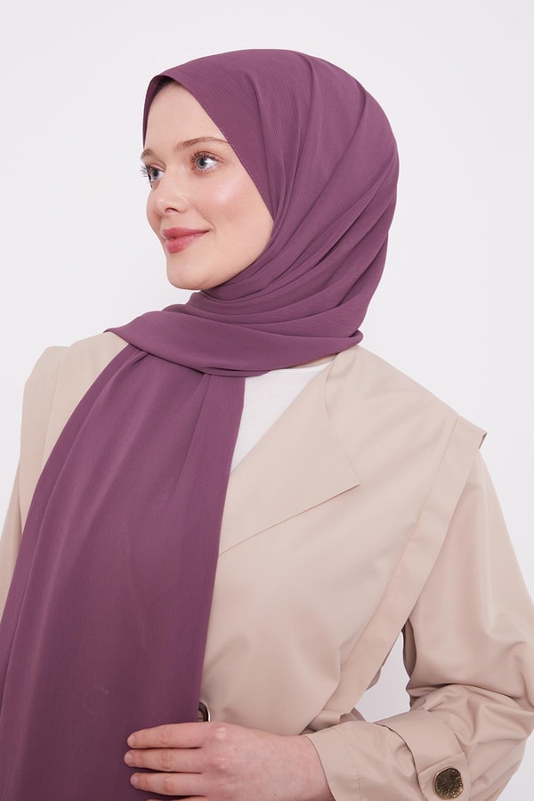 LevidorMor Krinkıl Düz Şal