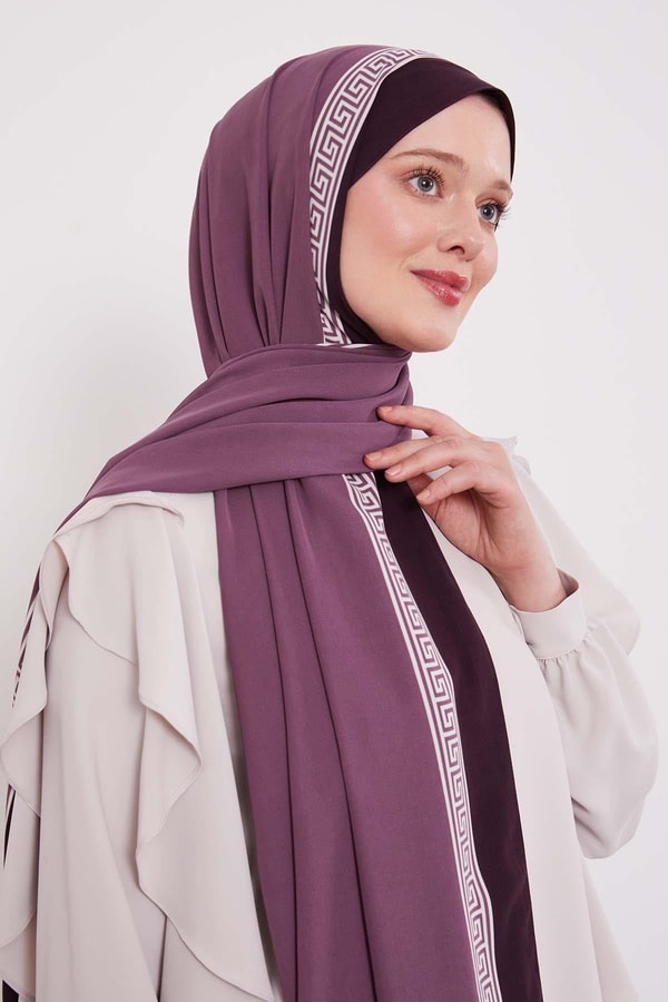 LevidorMor Labirent Desen Medine İpeği Şal