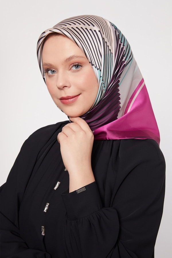 LevidorMürdüm Izgara Desen Cool Eşarp
