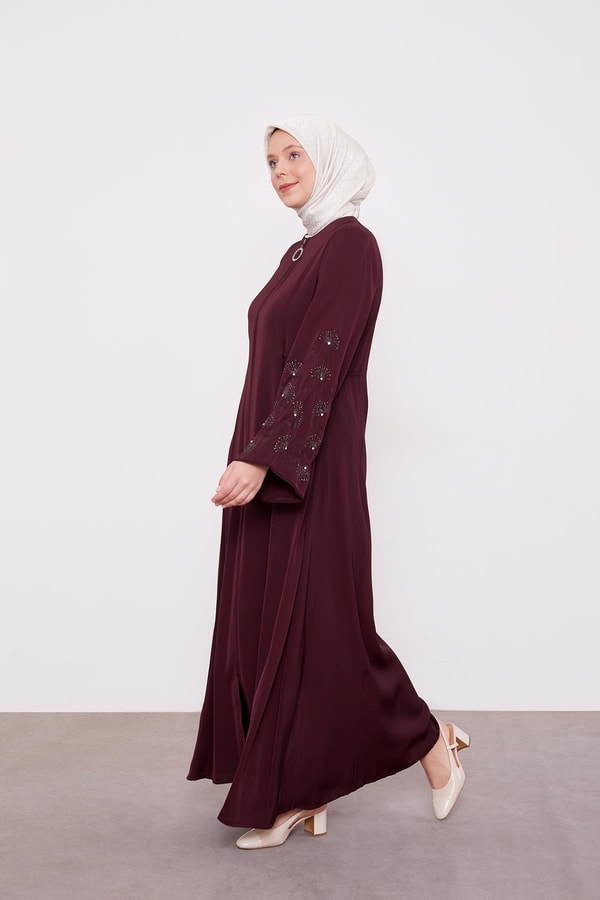 LevidorMürdüm Kolları İşlemeli Ferace