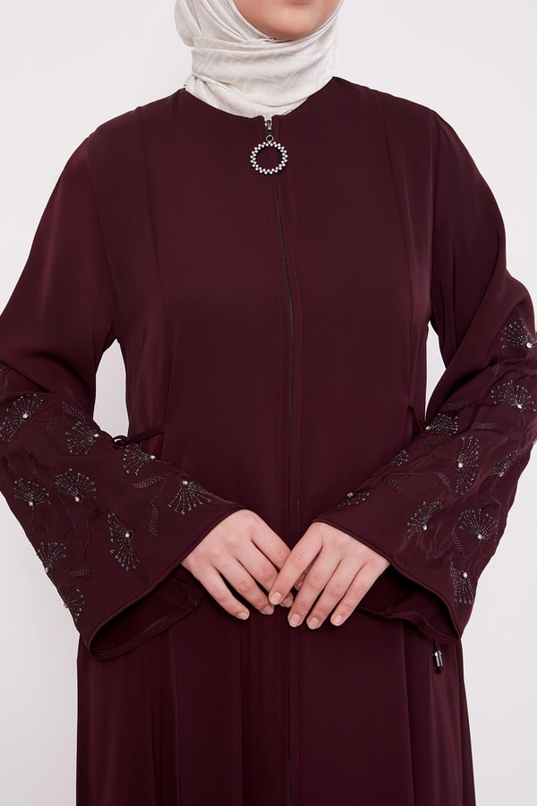 LevidorMürdüm Kolları İşlemeli Ferace