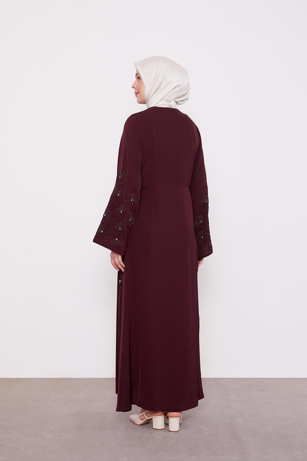 LevidorMürdüm Kolları İşlemeli Ferace