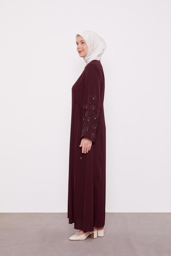 LevidorMürdüm Kolları İşlemeli Ferace