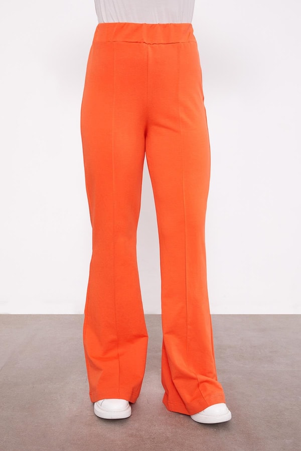 LevidorOranj Geniş Paça Beli Lastikli Spor Pantolon