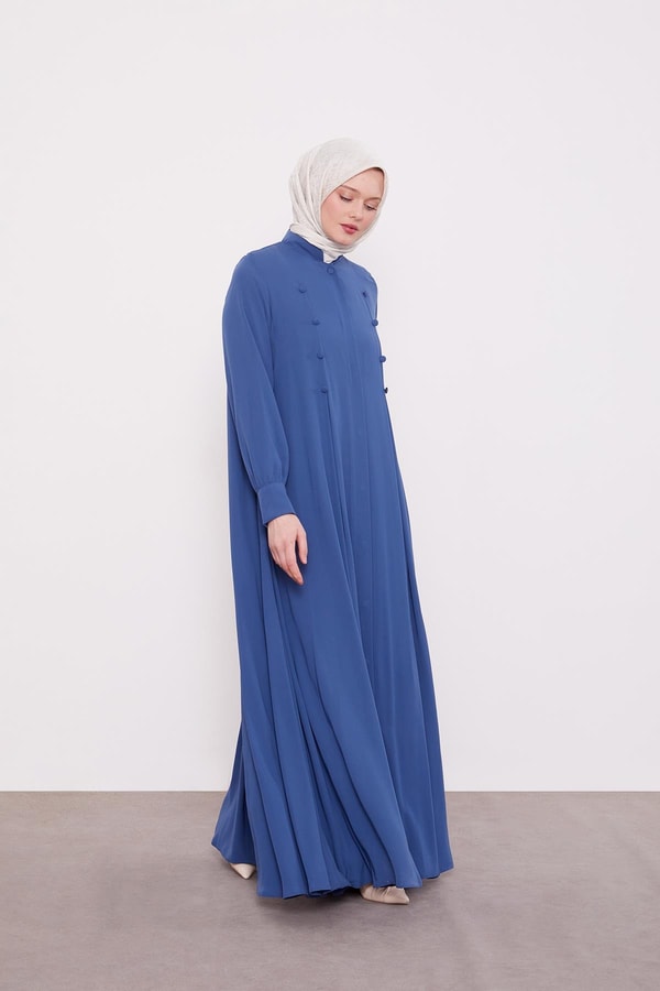 LevidorParlament Mavisi Düğme Pileli Ferace