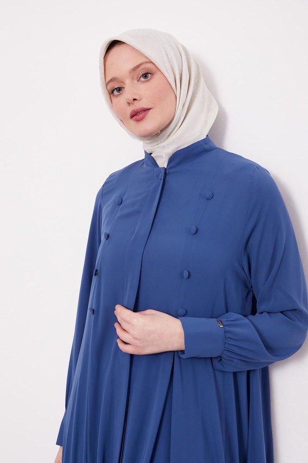 LevidorParlament Mavisi Düğme Pileli Ferace