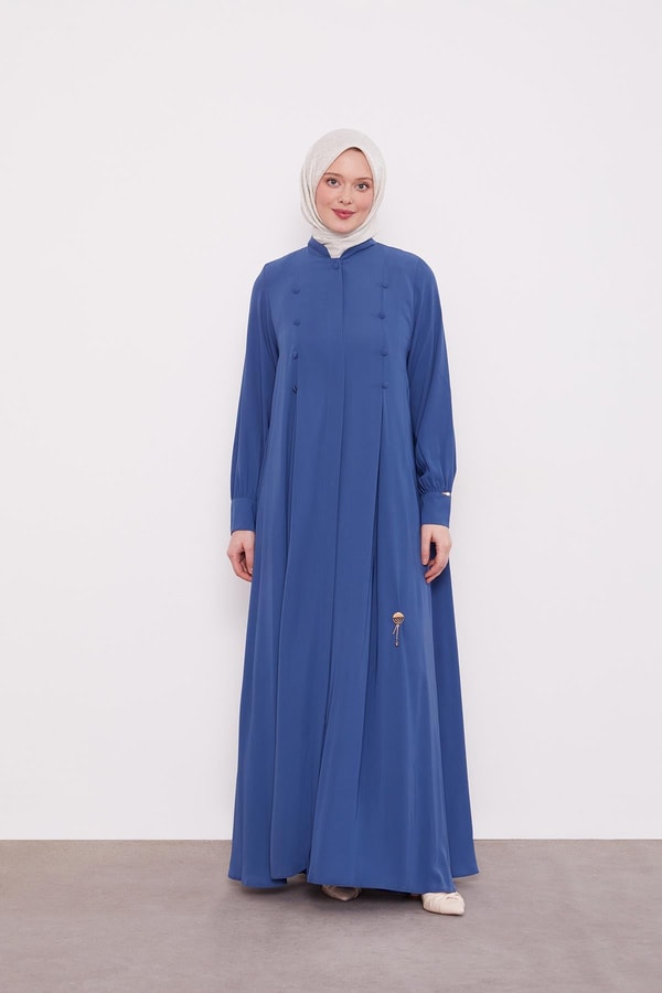 LevidorParlament Mavisi Düğme Pileli Ferace