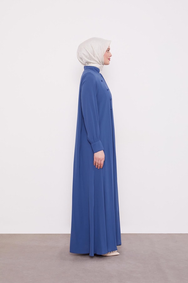 LevidorParlament Mavisi Düğme Pileli Ferace