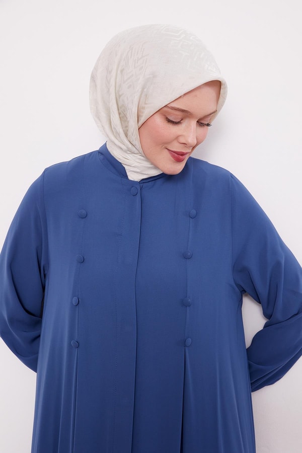 LevidorParlament Mavisi Düğme Pileli Ferace